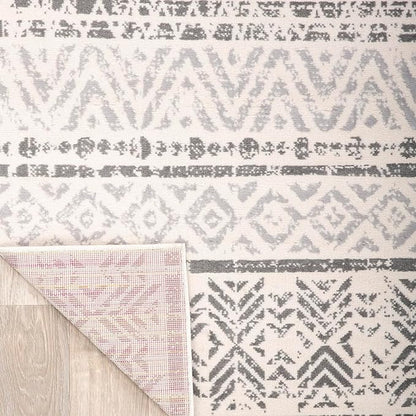 Rugshop Geometric Boho Perfect for high Traffic Areas of Your Living Room,Bedroom,Home Office,Kitchen Runner Rug 2'7" x 12' Gray