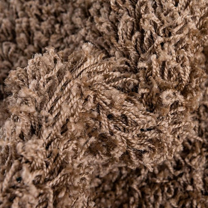 Unique Loom Solid Shag Collection Area Rug (5' 1" x 8' Oval, Sandy Brown)