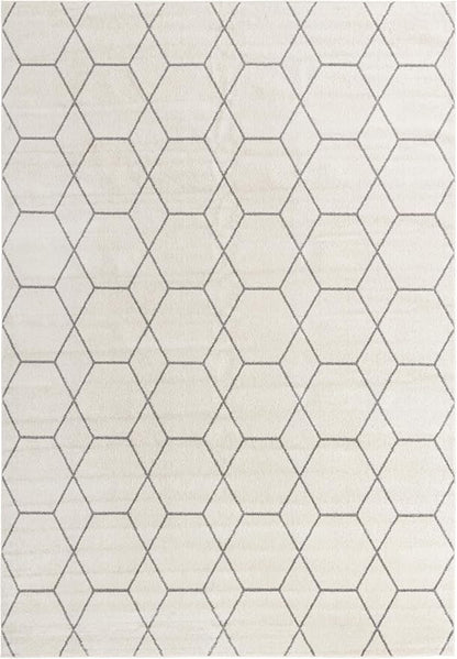 Unique Loom Trellis Frieze Collection Area Rug - Geometric (10' x 14' 1", Ivory/ Gray)