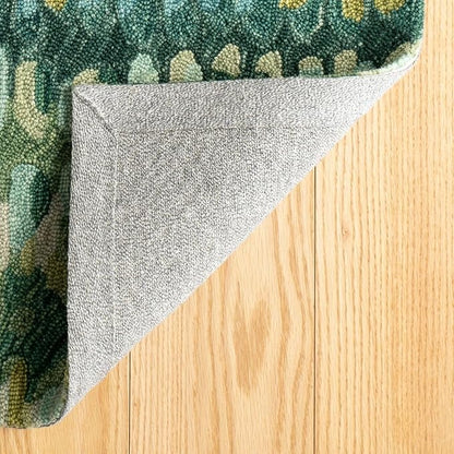 Dash and Albert Paint Chip Wool Area Rug - 6' x 9' Moss Graphic Hand Micro Hooked Accent Rug - Durable, High Traffic Areas Hallway, Living Room, Stairs