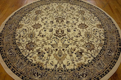 Unique Loom Sialk Hill Collection Area Rug - Washington (7' 10" Round Ivory/Black)