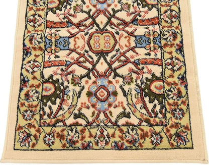 Unique Loom Espahan Collection Area Rug - Cape Cod (2' 2" x 8' 2" Runner, Cream/ Black)