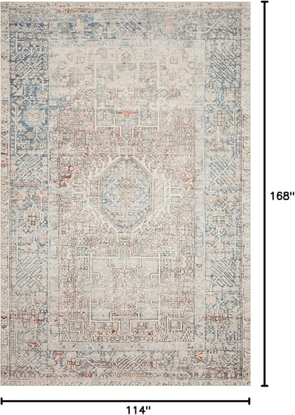Loloi Chris Loves Julia Jules Collection JUL-07 Natural/Ocean 9'-6'' x 14', .13" Pile Height, Area Rug