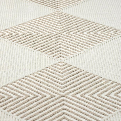 Abani Cream Area Rug for Living Room, Bedroom - Diamond Pattern - 6 x 9 - Durable & Easy to Clean