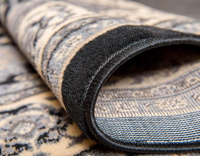 Unique Loom Sialk Hill Collection Area Rug - Washington (5' 3" x 8' Rectangle Black/Gray)