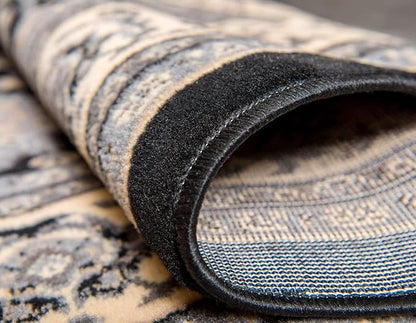 Unique Loom Sialk Hill Collection Area Rug - Washington (5' 3" x 8' Rectangle Black/Gray)