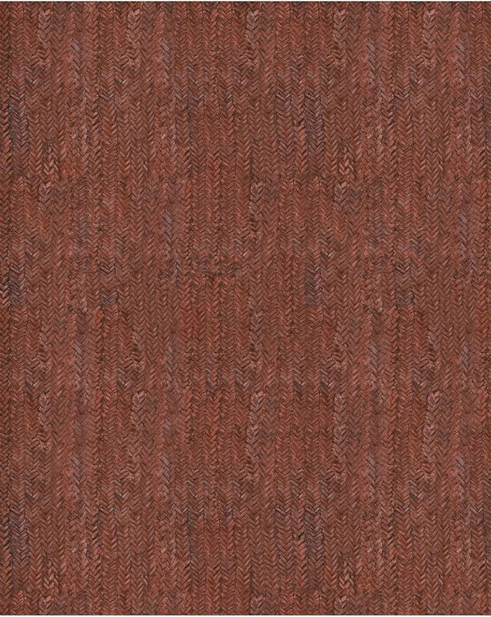 Eleisa Modern Vintage 10x14 Herringbone Chevron Area Rug, Non-Slip Stain Resistant Washable Rug, Wine & Red Large Rug for Living Room, Farmhouse Carpet for Bedroom, Kitchen, Dining Room, Home Office