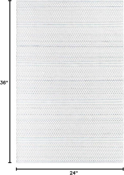 Mark&Day Wool Rugs, 2x3 Precious Solid and Border Cream/Charcoal Area Rug, Cream Grey Carpet for Living Room, Bedroom or Kitchen (2' x 3')