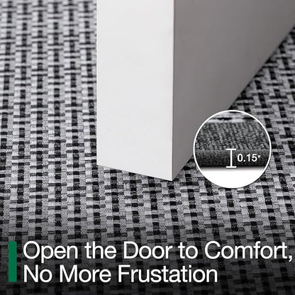 LUMI Inside Door Mat for Entry 32"x47", Absorbent, Dirt Trapper, Low Profile Thin, Non Slip Mats with Rubber Backing, Ideal for Indoor, High Traffic, Garage, Entrance, Classic Grey