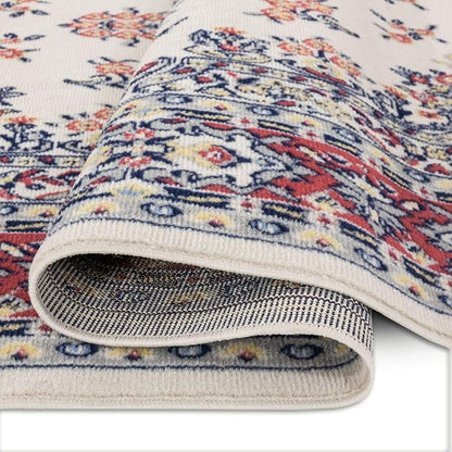 Home Dynamix Premium Sakarya Traditional Medallion Border Area Rug, Ivory/Red, 5'3"x7'5" Rectangle