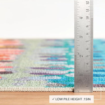 Dash and Albert Paint Chip Machine Washable Area Rug - 6' x 9' Multicolor - Geometric Accent Rug - Anti-Slip Backing, Lightweight, Machine Washable, High Traffic Areas Kitchen, Mudroom, Laundry Room