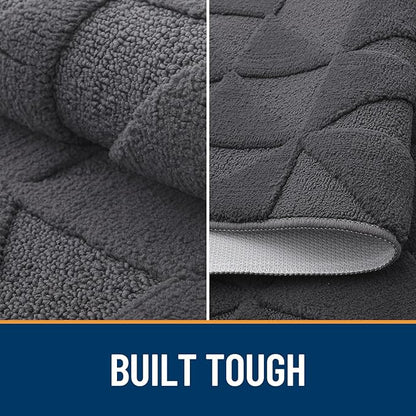 OLANLY Door Mats Indoor, Non-Slip, Absorbent, Dirt Resist, Entrance Washable Mat, Low-Profile Inside Entry Doormat for Entryway (30x17 inches, Dark Grey)
