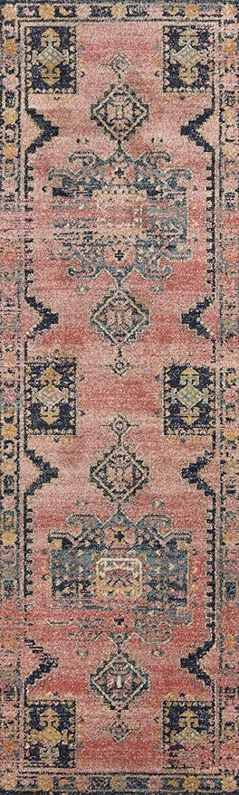 Loloi Jocelyn Collection JOC-06 Rose/Rose 5'-5" x 7'-6" .38" Thick Area Rug