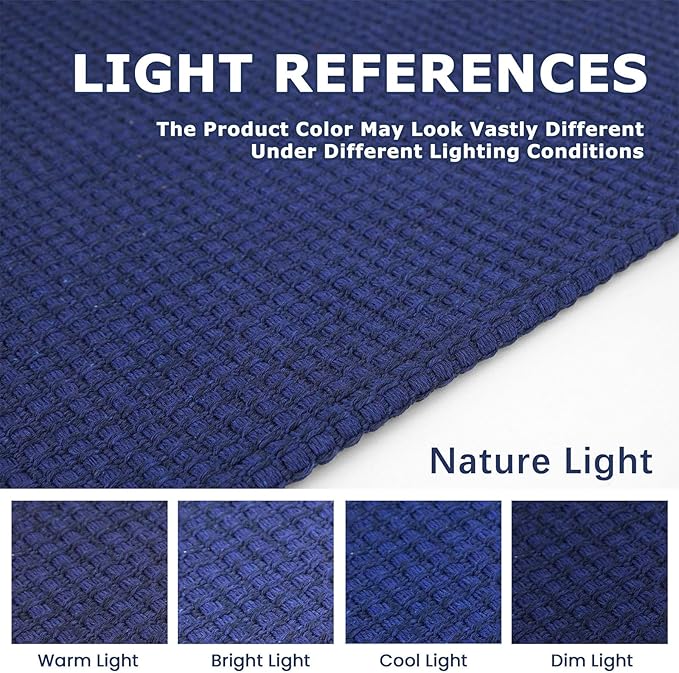KOZYFLY Runners for Hallways 2.6x10 ft Washable Kitchen Runner Non Slip Rubber Backed Hallway Rugs Cotton Entryway Runner Rug Floor Carpet for Indoor Hall, Backdoor, Kitchen, Royal Blue/Navy