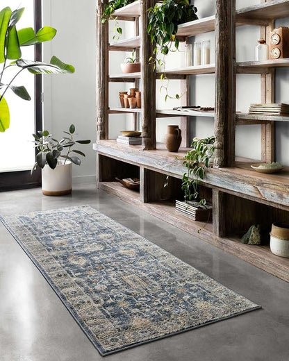 Loloi Teagan Collection TEA-03 Denim/Pebble 2'-8" x 13' Runner Rug, Large, Soft Neutral Rug, High-Traffic for Living Room, Bedroom, Home Office, Dining Area