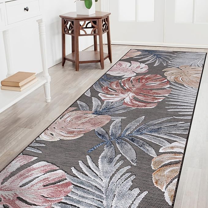 CAMILSON Runner Outdoor Rugs Oriental Retro Traditional Floral Medallion Area Rug 2x7 Non-Shedding Stain Resistant Indoor Carpet for Bathroom Hallway Kitchen Office (2 x 7 / Brown)