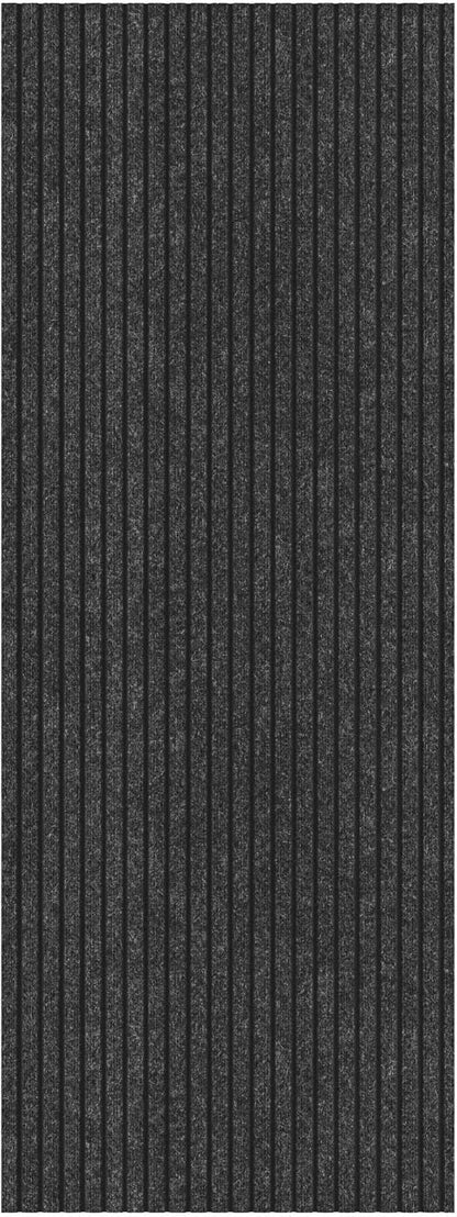 Ottomanson 2' x 28' Hallway Runner with Scraper Pile Extra Durable Non-Slip Rug Mat for Indoor & Outdoor Use - Ideal for Kitchen, Entryway, Patio & Garage - High-Traffic Carpet, Black