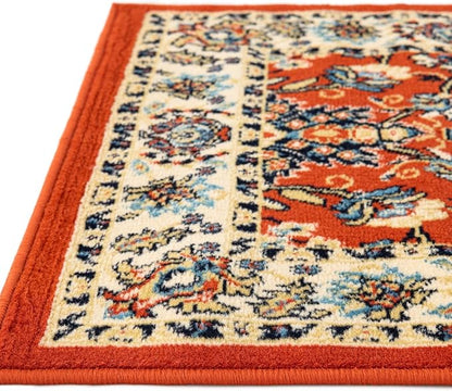 Unique Loom Sialk Hill Collection Area Rug - Washington (7' 10" x 10' Rectangle Terracotta/Cream)