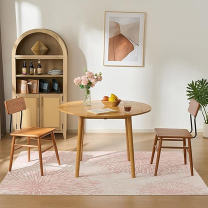 WITSHOCK Pink Rugs 6x8 for Bedroom Girls,Floral Modern Distress Print Pattern Carpet for Living Room Dining Room,Stain Resistant Anti Slip Backing Rugs for Kids Room Nursery Playroom,Light Pink