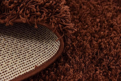 Unique Loom Solid Shag Collection Area Rug (8' Square, Chocolate Brown)