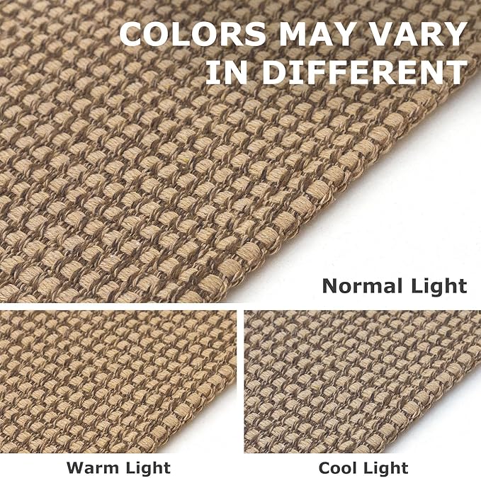 IOHOUZE Washable Exrea Long Hallway Runner Rug 2.6x16 Rubber Backed Kitchen Runner Entryway Runner Indoor, Woven Rugs Floor Carpet for Kitchen Hall Entryway Stair, Orange/Tan/Brown
