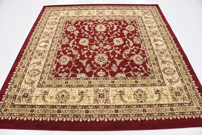 Unique Loom Voyage Collection Traditional Oriental Classic Intricate Design Area Rug (6' 0 x 6' 0 Square, Terracotta/Ivory)