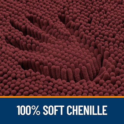 OLANLY Bathroom Rugs 30x20, Extra Soft Absorbent Chenille Bath Rugs, Rubber Backing Quick Dry, Machine Washable Bath Mats for Bathroom Floor, Tub and Shower, Home Decor Accessories, Andorra Red-Brown