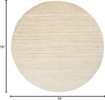 SAFAVIEH Adirondack Collection Area Rug - 6' Round, Champagne & Cream, Modern Ombre Design, Non Shedding & Easy to Clean, Ideal for Living Room, Bedroom, Office, Dining Space (ADR113W)