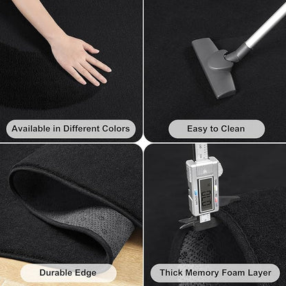 Amearea Modern Soft Hallway Runner Rug, 2x10 Feet Washable Long Runner Rugs for Hallway, Black Fluffy Bedroom Rugs, Indoor Non Slip Memory Foam Rug Carpet for Entrance Kitchen Living Room Home Decor