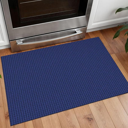 Small Braided Rugs 2x3 Ft Area Rugs for Entryway Washable Rug Throw Rugs Rubber Backed Cotton Woven Door Mat Indoor Entrance Front Door Rugs for Foyer Bathroom Kitchen, Royal Blue/Navy
