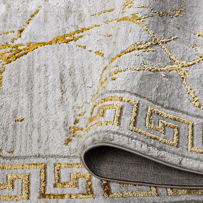 GLORY RUGS Area Rugs Marble 2x3 Cream Gold Carpet Modern Abstract Rug Living Room Dining Bedroom Rug
