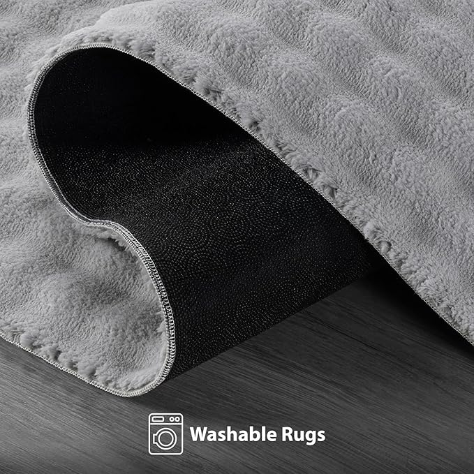 CAMILSON Modern Gray Non Slip Rug 8x10 Ultra Soft High Pile Area Rugs Non Skid Rubber Backing Durable & Easy to Clean Carpet for Living Room Bedroom Kids Room Indoor Use (8 x 10 Gray)