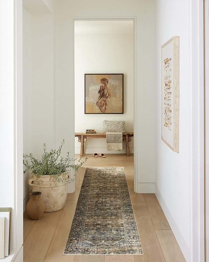 Loloi Amber Lewis Morgan Collection MOG-05 Spice/Lagoon 8'-3" x 11'-3" 38" Thick Area Rug feat. CloudPile, Neutral, Room Décor, Vintage Inspired, Livingroom, Bedroom, Dining Area