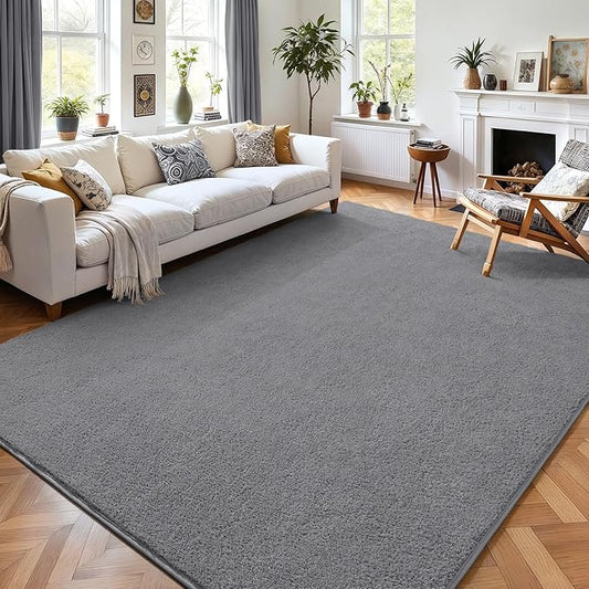 AROGAN Modern Shag Area Rug for Living Room, 6x9 Feet Washable Rugs for Bedroom, Indoor Floor Carpet, Plush Memory Foam Bedside Rugs for Kids Girls Teens Room Low Pile Rug Decor, Grey