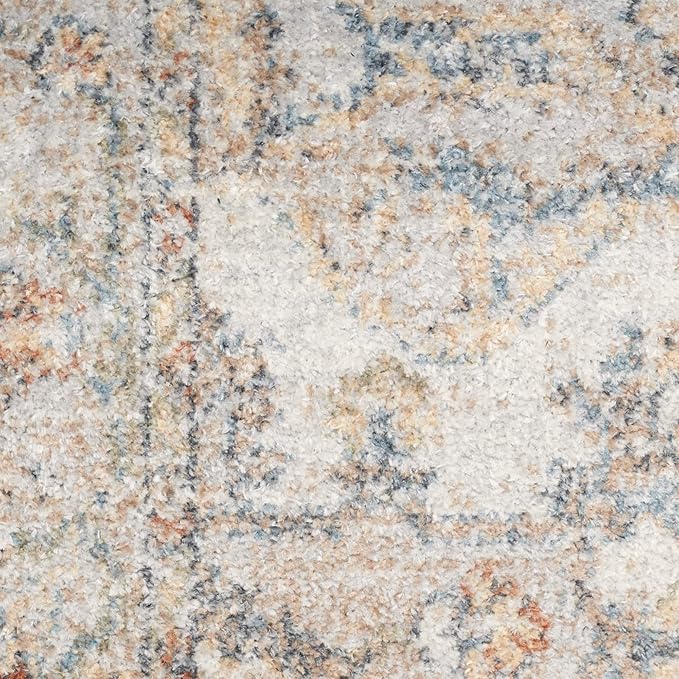 Nourison Home Astra Machine Washable Grey Multicolor 2'2" x 8' Area Rug - Easy Clean, Non Shedding, Bed Room, Living Room, Dining Room, Kitchen (8' Runner)