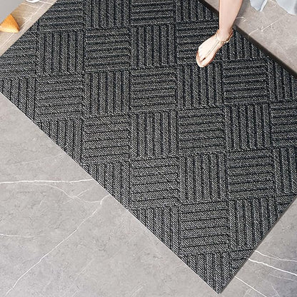 jxgzyy Commercial Front Door Mat 3'11" x 2'8", Non-Slip Indoor Outdoor Doormat, Heavy Duty Runner Rug for Entrance, Porch, Patio, Garage, High Traffic Area, Dark Grey