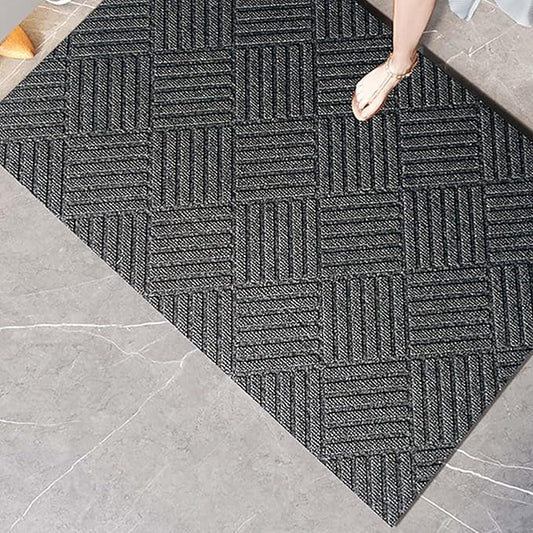 jxgzyy Commercial Front Door Mat 3'11" x 2'8", Non-Slip Indoor Outdoor Doormat, Heavy Duty Runner Rug for Entrance, Porch, Patio, Garage, High Traffic Area, Dark Grey