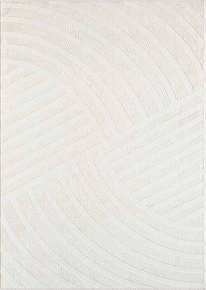 Abani Zen 6' x 9' Cream Rug – Neutral Modern Linear Pattern, Large Soft Area Rug for Living Room & Bedroom, Durable & Easy to Clean