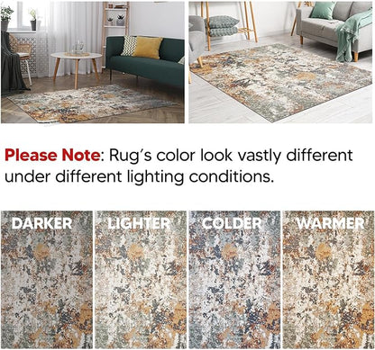 Keen Home Design Area Rugs - 12x15 Non-Shedding, Abstract Rugs for Kitchen, Living Room, Bedroom, Dining Room, Entryway - Size: 12' x 15', Multi