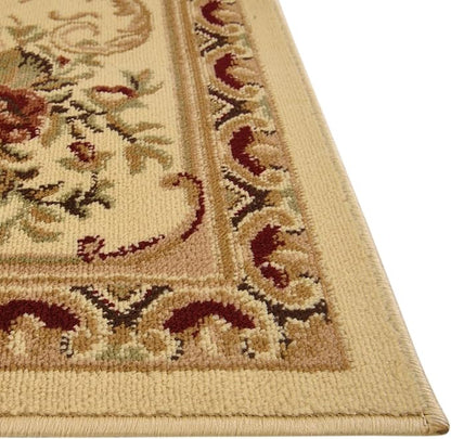 Rugs.com Chateau Collection Rug – 8' x 11' Cream Medium Rug Perfect for Living Rooms, Kitchens, Entryways