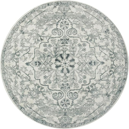 Lahome Bohemian Round Area Rugs, Washable Small Round Rug 3ft Soft Non-Slip Circle Rugs for Entryway, Low Pile Non-Shedding Print Indoor Carpet for Kitchen Laundry Bathroom, Beige