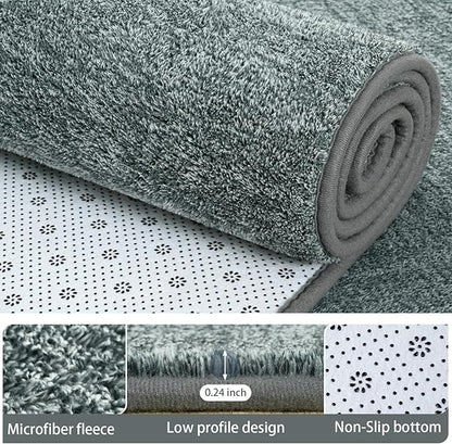 AROGAN Washable 6×9 Living Room Rug, Modern Area Rugs with Soft Memory Foam for Bedroom, Minimalist Non-Slip Indoor Floor Carpet for Dining Room Office Kids Playroom Decor, Grey