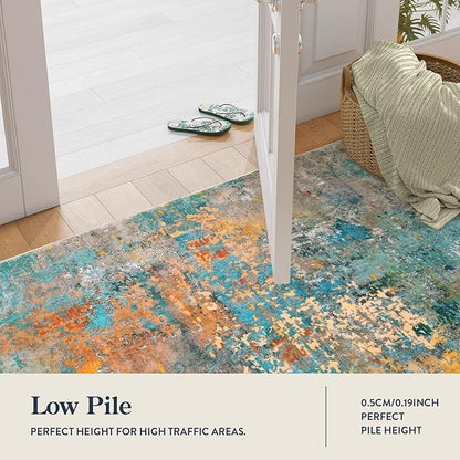 Lahome 2x3 Rugs for Entryway Indoor Entrance, Small Kitchen Rug Non Slip Washable Front Door Mat, Soft Doormat Stain Resistant Throw Carpet for Bathroom Bedroom Modern Colorful