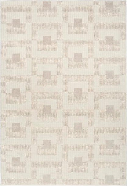Nourison Home Nordic Ivory Beige 4' x 6' Area Rug - Easy Clean, Non Shedding, Bed Room, Living Room, Dining Room, Kitchen (4' x 6')