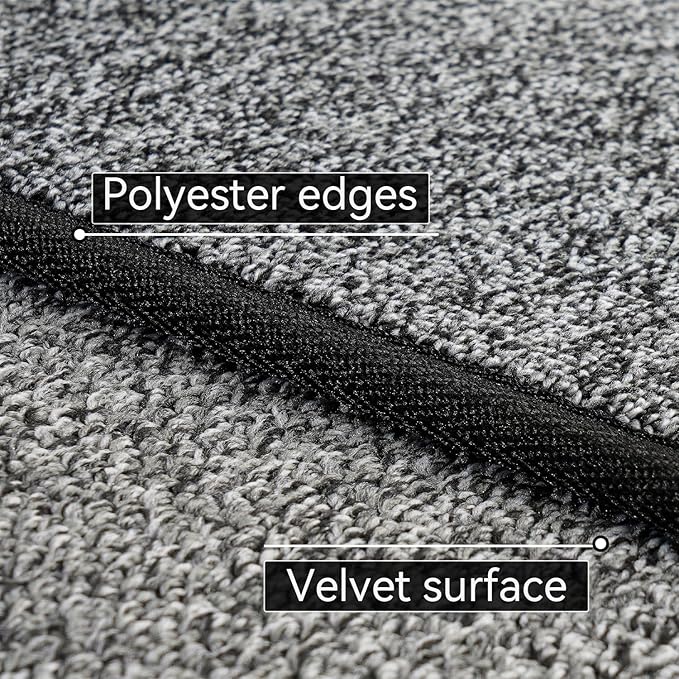 Runner Rug with Non Slip Rubber Backing, Washable Soft Floor Carpet for Kitchen, Hallway, Entryway Indoor, Bedroom, Laundry, Low Pile Area Rugs, Solid color with Pointillism style, 2*10 ft BLACK