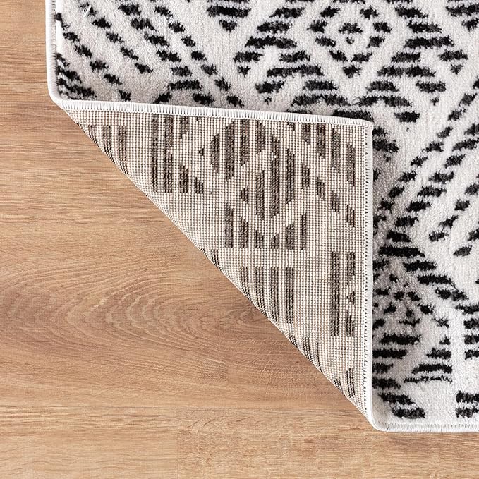 Rugshop Boho Cream Tribal Area Rug 4x6 Modern Indoor Carpet for Living Room, Bedroom, or Entryway – Non-Shedding, Low Pile Geometric Design 4' x 6'