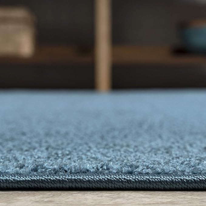 JONATHAN Y Haze Solid Low-Pile Turquoise Runner Rug 2x10, Coastal,Bohemian,Minimalist,Classic, Easy-Cleaning for Living Room,Bedroom,Kitchen,Pet Friendly,Non-Shedding (SEU100H-210)