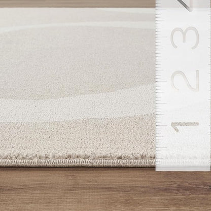 Abani Deco Collection Area Rug - Beige Modern Abstract Ribbon Design - 2' x 3' - for Living Room, Bedroom & Office