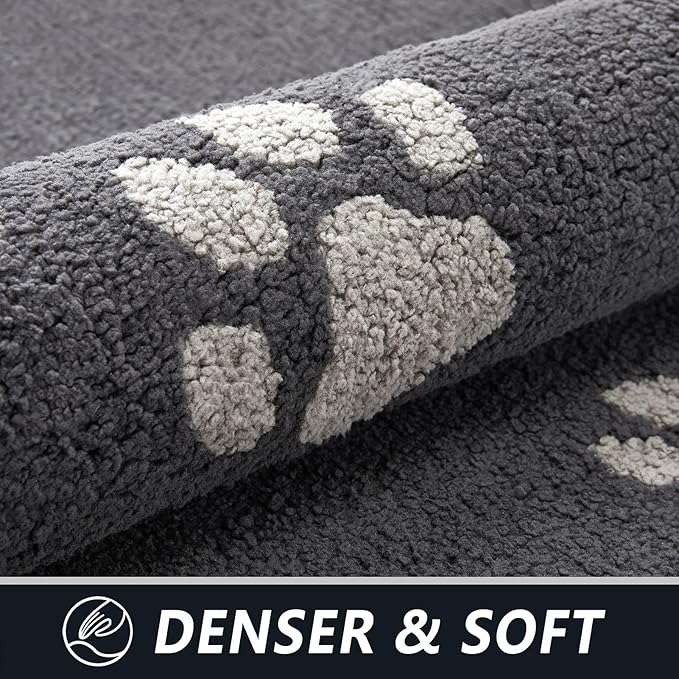 Timo Indoor Door Mat, 24"x36" Super Absorbent Dog Mats for Muddy Paws, Low-Profile Washable Entryway Rug, Rubber Backing Non Slip Front Door Mats, Resist Dirt Inside Entrance Doormat for Shoes, Grey
