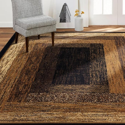 Home Dynamix Royalty Vega Contemporary Geometric Area Rug, Black/Beige, 5'2"x7'2"